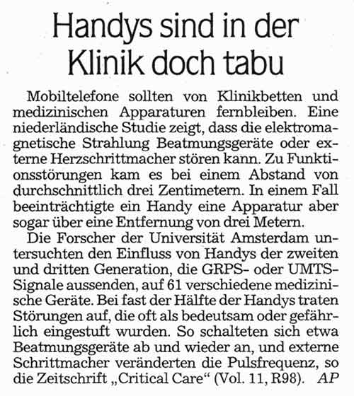 BNN Karlsruhe, 13.10.2007 Handys sind in der Klinik doch tabu