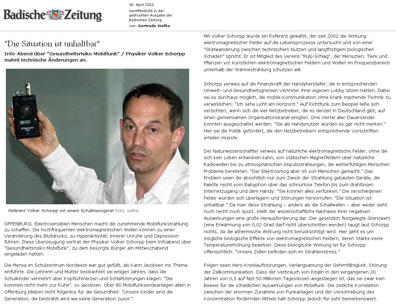 Auf der Flucht vor Handystrahlen