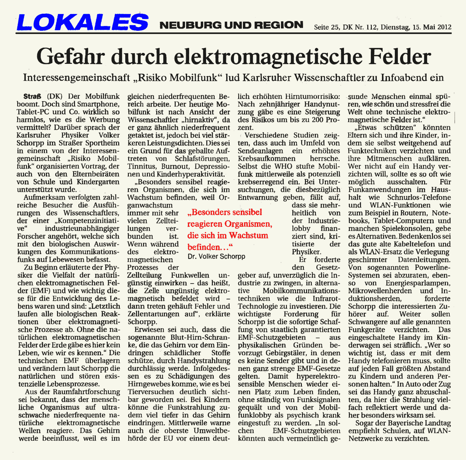 Auf der Flucht vor Handystrahlen